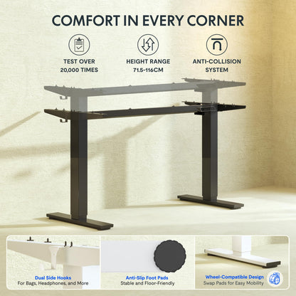 FlexiSpot Höhenverstellbares Schreibtisch Gestell - Schwarz
