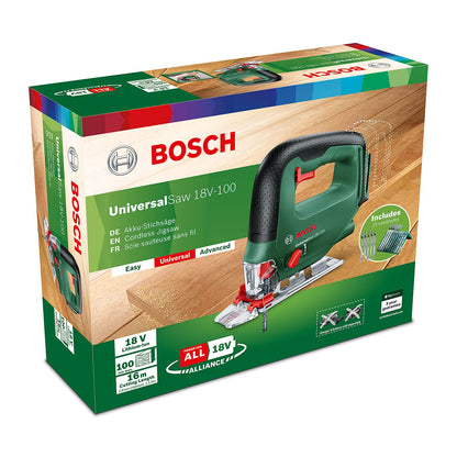 Bosch UniversalSaw 18V-100 Akku Stichsäge – ohne Akku, 15tlg. Set