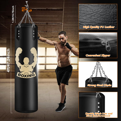 NZQXJXZ Boxsack hängend 120 cm, Boxset mit Handschuhen und Bandagen