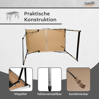 Lemodo Tapeziertisch 3-teilig klappbar – Multifunktionstisch 100x60 cm