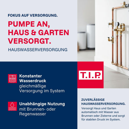 T.I.P. Hauswasserwerk HWW 900/25, 600 W, 2800 l/h, 42 m Förderhöhe