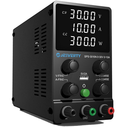 Jesverty SPS-3010N Labornetzteil DC 30V 10A 4-stelliges LED-Display mit Messleitungen