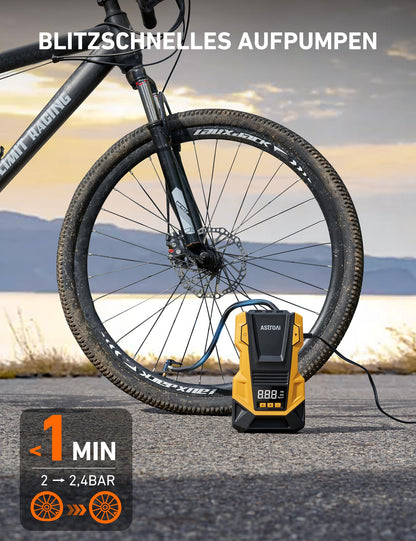 AstroAI Luftpumpe Auto 12V 230V, Kompressor 10,3 bar mit LCD-Display
