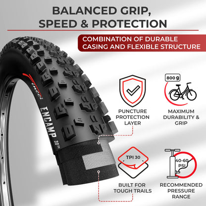 Fincci Fahrradreifen 26x2.25 MTB Faltreifen Set mit Schläuchen