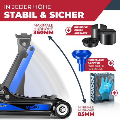 MASKO Rangierwagenheber hydraulisch 2.5T - Flache Bauhöhe