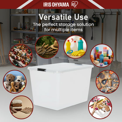 Iris Ohyama Aufbewahrungsbox mit Deckel FTB-60, 60 L, 4er-Set