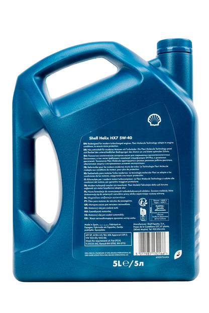 ‎Shell Helix HX7 5W-40 5 Liter Motoröl, bunt