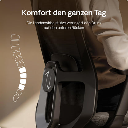 Desktronic SitOne Ergonomischer, verstellbarer Bürostuhl – Schwarz