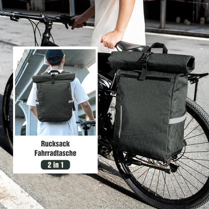 Wiserset Gepäckträgertasche 22L, 2-in-1 Rucksack mit Laptopfach