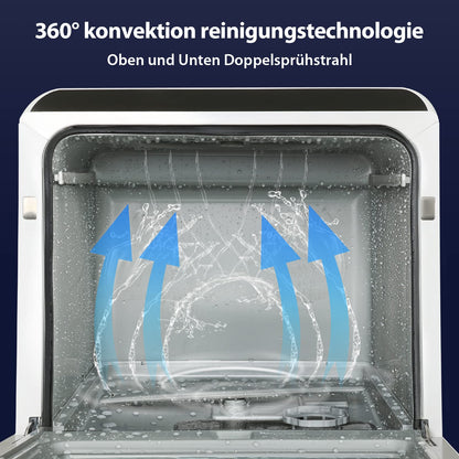 Fullwatt Mini Geschirrspüler Tischmodell - Tragbar, 5L Tank