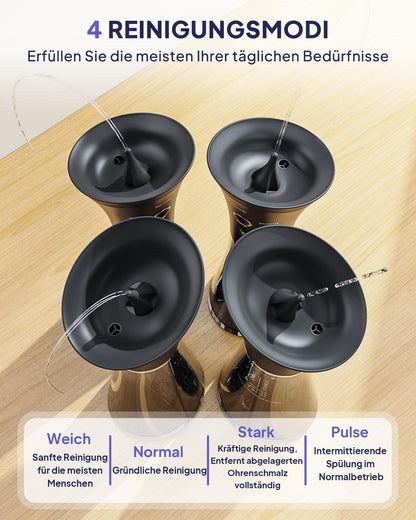 KAUGIC Ohrenreiniger elektrisch mit Doppeltank und Temperatursensor