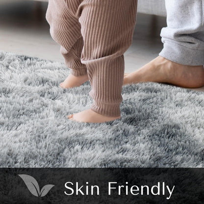 JOJOSEE Hochflor Teppich Wohnzimmer - 200x300 cm Hellgrau