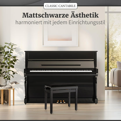 Classic Cantabile Pianobank Schwarz-matt, höhenverstellbar
