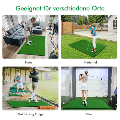 COSTWAY Golf Abschlagmatte 150x100cm inkl. Tees – Indoor/Outdoor