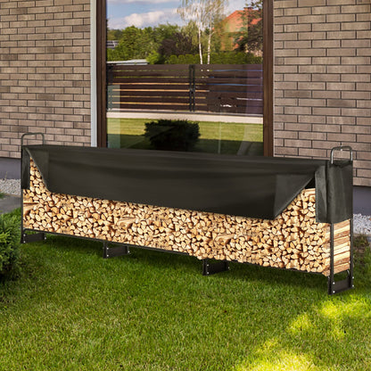 VEVOR Kaminholzregal Metall mit Abdeckung 386x36x117 cm
