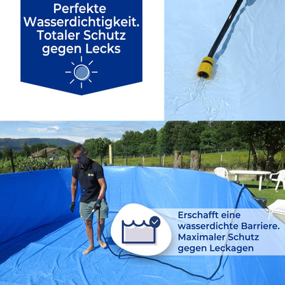 Gre FPR358 Poolfolie Rund Ø350x132cm Hängesystem Blau