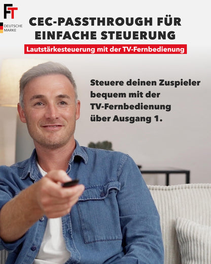 FeinTech SP410 HDMI 2.1 Splitter - 1 In 4 Out, 4K 120Hz 8K