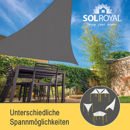 Sol Royal Shade Sails HS9 Sonnensegel - dreieckig 8m Anthrazit