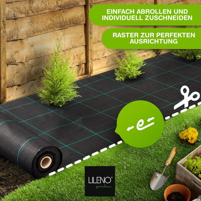 LILENO HOME Anti-Unkrautgewebe Gartenfolie 100g/m² – 1x200m