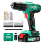 DCA Akku-Schlagbohrmaschine Set 20V, 40 Nm, 13 mm Bohrfutter – Schlagbohrschrauber mit Akku, Bits und Aufbewahrungstasche