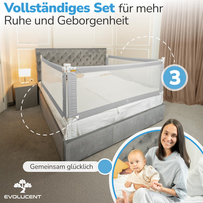 EVOLUCENT Bettgitter Rausfallschutz 180cm - 1 Seitenteil