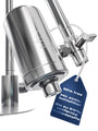 VILTARO Wasserfilter Wasserhahn mit Aktivkohle, Edelstahl, BPA-frei – Filter aus Edelstahl mit Umschalthebel