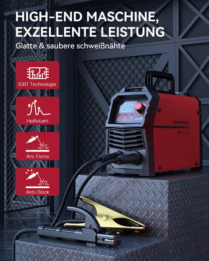 ARCCAPTAIN ARC 200 Schweissgerät – 200A Lift Wig Elektrode
