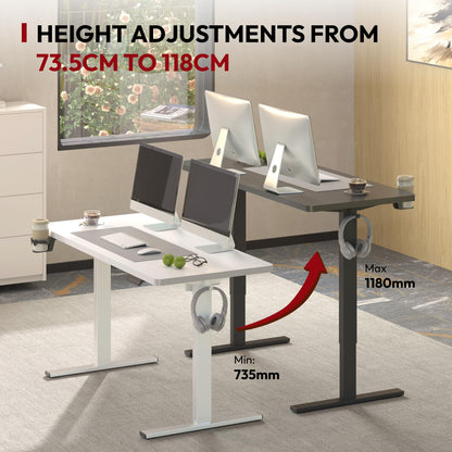 SANODESK Höhenverstellbarer Schreibtisch 110x54 cm - Schwarz