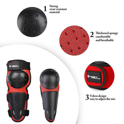 JUSTDOLIFE Kinder Motorrad Schutz-Set Protektoren Rot (4-14 J.)