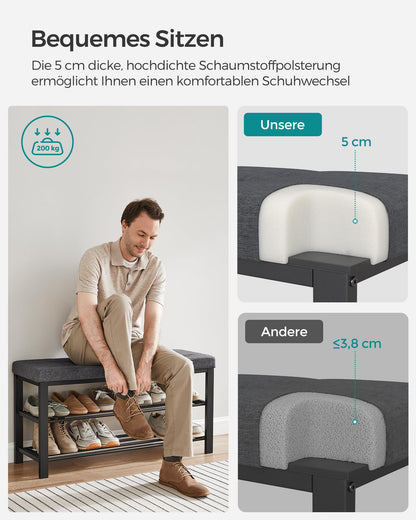 SONGMICS Schuhbank LBS579B01 - Dunkelgrau-Schwarz