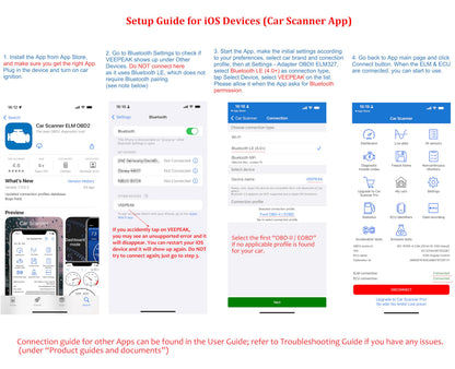 Veepeak OBDCheck BLE+ OBD2 Diagnosegerät Bluetooth für iOS und Android