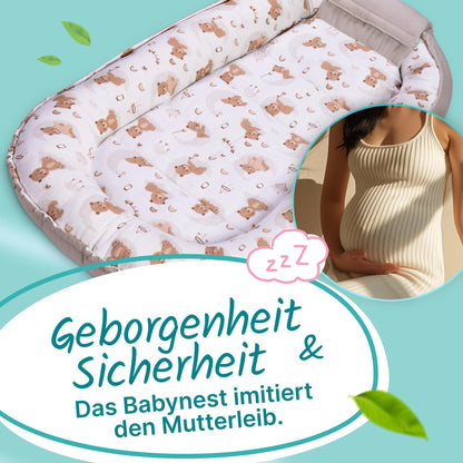 balelu Babynest für Neugeborene, Oeko-TEX Baumwolle, Beige