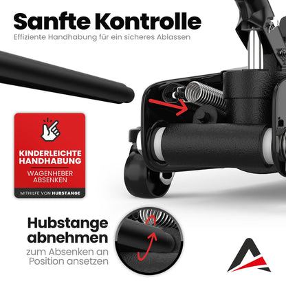 AUTORIA Wagenheber 2.5T flach hydraulisch mit Koffer