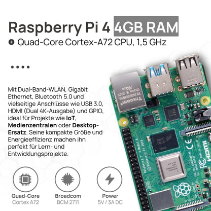 Raspberry Pi 4 4GB Starter-Kit - 64GB Black Edition