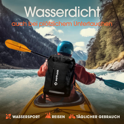 Earth Pak Summit wasserdichter Rucksack 55L schwarz inkl. Handyhülle