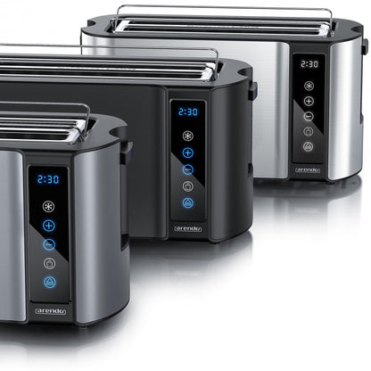 Arendo Edelstahl Langschlitz Toaster 4 Scheiben Touchscreen