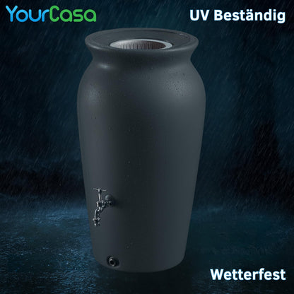 YourCasa DropCatcher Regentonne 120 Liter mit Wasserhahn, Anthrazit