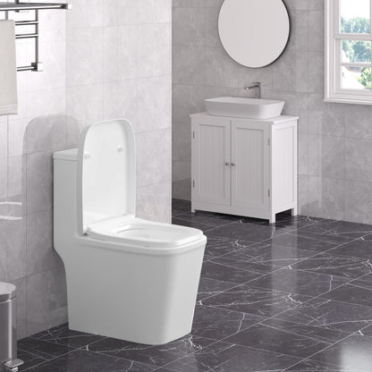 WOLTU WS2615 WC-Sitz mit Absenkautomatik, Duroplast, eckig, weiss