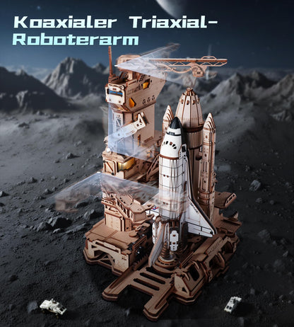 ROKR Space Shuttle LKA02 3D Holzpuzzle Modellbausatz mit Startbasis