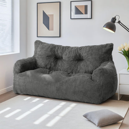 Pamapic Sitzsack Doppel-Loungesessel mit Füllung, ergonomisch, Grau