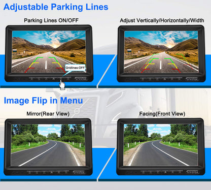 URVOLAX UR61X Funk-Rückfahrkamera - 7 Zoll HD IP69K