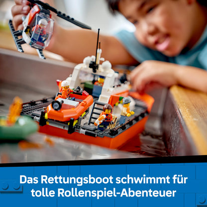LEGO City Rettungsboot der Küstenwache mit Hubschrauber 60504