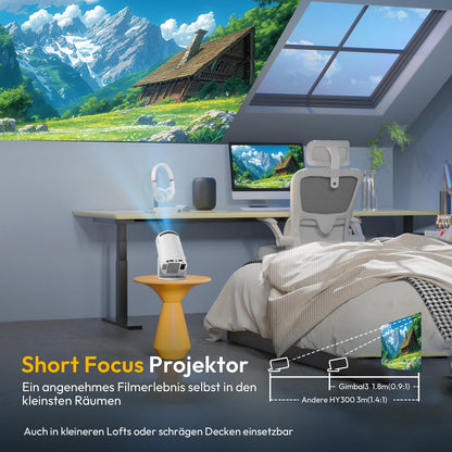 Xgody Gimbal 3 New Tragbarer Projektor 720p HD Android 11 - Weiss