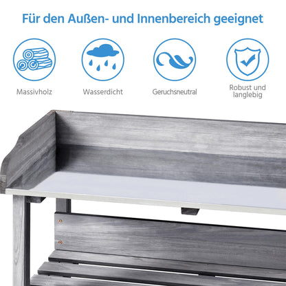 Yaheetech Pflanztisch aus Tannenholz mit verzinkter Arbeitsplatte