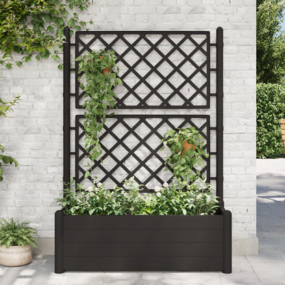 vidaXL Pflanzkübel Hochbeet mit Spalier Anthrazit 100x43x142cm