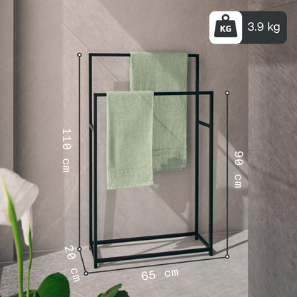 GARDELI® Handtuchständer stehend extra gross Schwarz