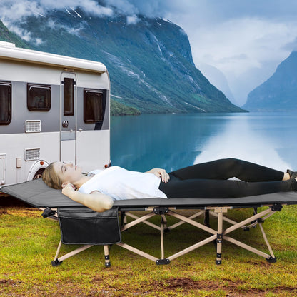 REDCAMP Feldbett Klappbar Campingbett - extra breit 71cm grau