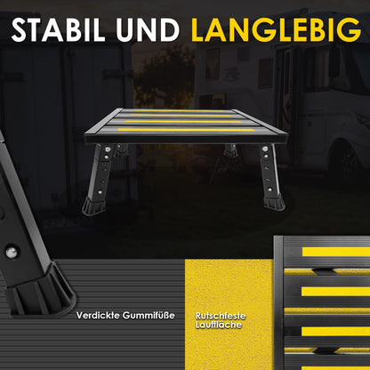 XARILK Aluminium Klapptritt 3-stufig Hockerleiter - Schwarz