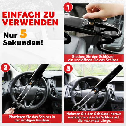 Tevlaphee Lenkradkralle, Auto Diebstahlsicherung, verstellbar, Schwarz