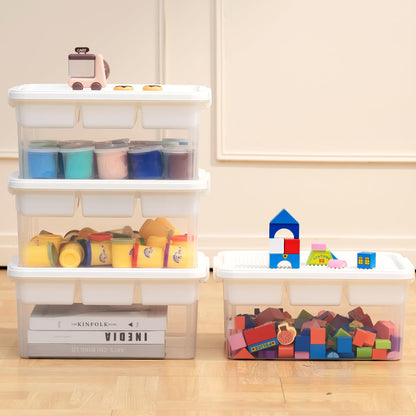 Citylife Aufbewahrungsboxen 4er Set mit Deckel 16L - Clear